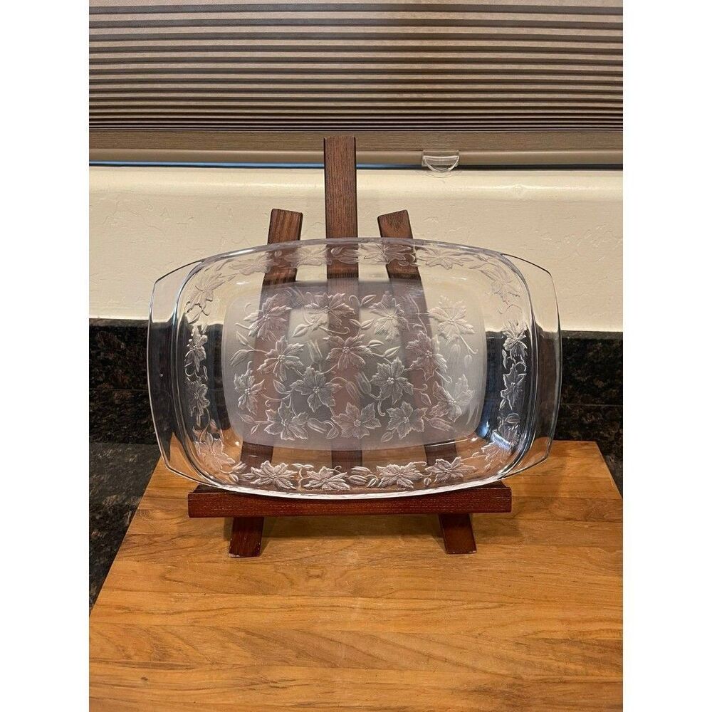 Vintage Princess House Fantasia Poinsettia Bakeware Dish